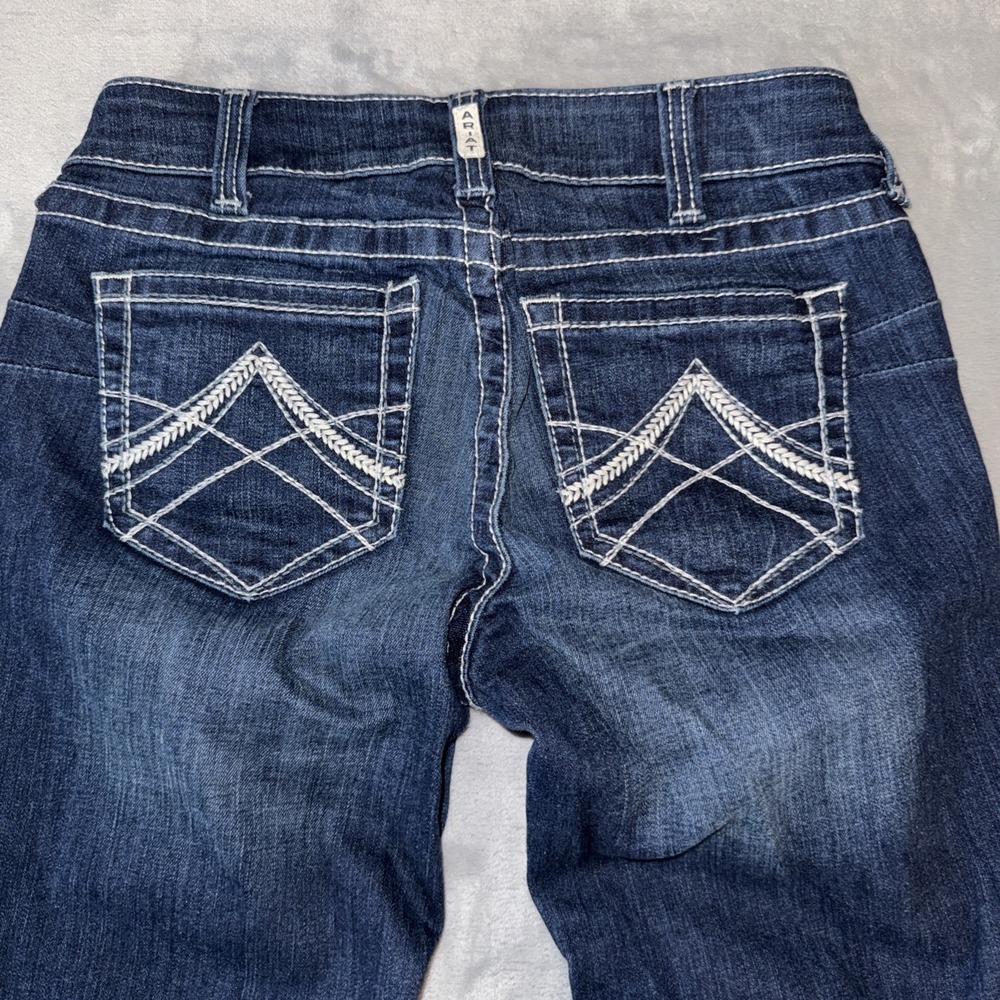 Ariat Women's REAL Jeans Sz 26R Mid Rise Stretch Entwined Boot Cut Rodeo Girly - Picture 3 of 9